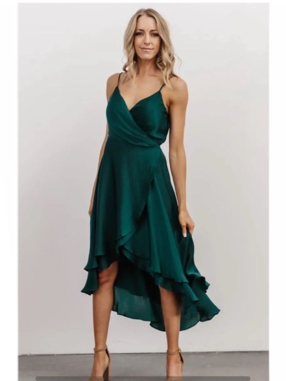 BALTIC BORN Emerald Green Wrap Dress Size Large